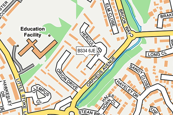 BS34 6JE map - OS OpenMap – Local (Ordnance Survey)