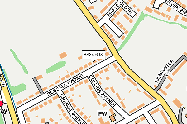 BS34 6JX map - OS OpenMap – Local (Ordnance Survey) BS34 6JX map - OS OpenMap – Local (Ordnance Survey)