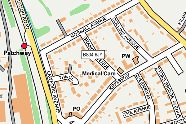 BS34 6JY map - OS OpenMap – Local (Ordnance Survey)