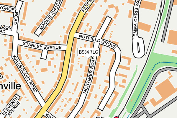BS34 7LG map - OS OpenMap – Local (Ordnance Survey) BS34 7LG map - OS OpenMap – Local (Ordnance Survey)
