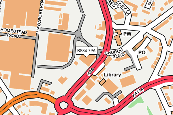 BS34 7PA map - OS OpenMap – Local (Ordnance Survey) BS34 7PA map - OS OpenMap – Local (Ordnance Survey)