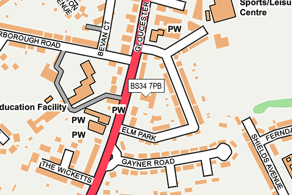 BS34 7PB map - OS OpenMap – Local (Ordnance Survey) BS34 7PB map - OS OpenMap – Local (Ordnance Survey)