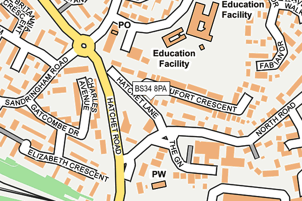 BS34 8PA map - OS OpenMap – Local (Ordnance Survey) BS34 8PA map - OS OpenMap – Local (Ordnance Survey)