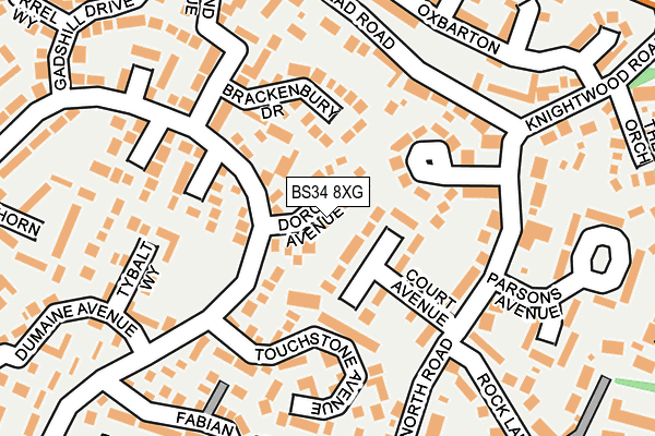 BS34 8XG map - OS OpenMap – Local (Ordnance Survey) BS34 8XG map - OS OpenMap – Local (Ordnance Survey)