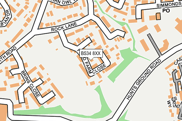 BS34 8XX map - OS OpenMap – Local (Ordnance Survey)