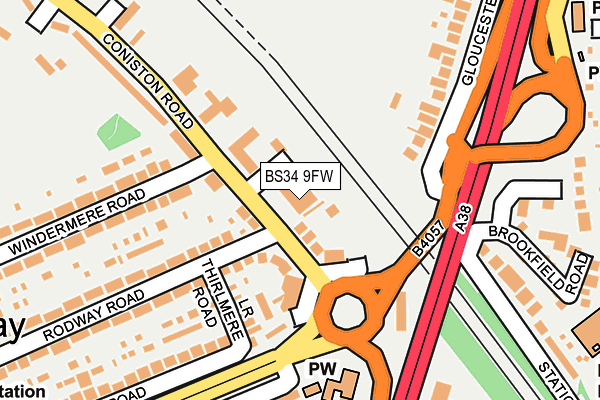 BS34 9FW map - OS OpenMap – Local (Ordnance Survey) BS34 9FW map - OS OpenMap – Local (Ordnance Survey)