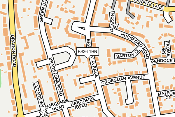 BS36 1HN map - OS OpenMap – Local (Ordnance Survey) BS36 1HN map - OS OpenMap – Local (Ordnance Survey)