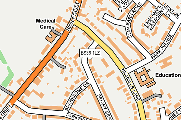 BS36 1LZ map - OS OpenMap – Local (Ordnance Survey) BS36 1LZ map - OS OpenMap – Local (Ordnance Survey)