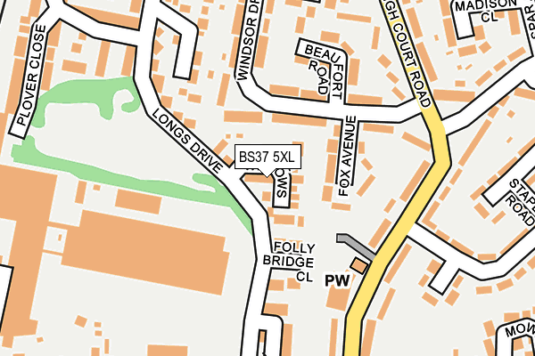 BS37 5XL map - OS OpenMap – Local (Ordnance Survey) BS37 5XL map - OS OpenMap – Local (Ordnance Survey)