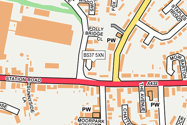 BS37 5XN map - OS OpenMap – Local (Ordnance Survey) BS37 5XN map - OS OpenMap – Local (Ordnance Survey)