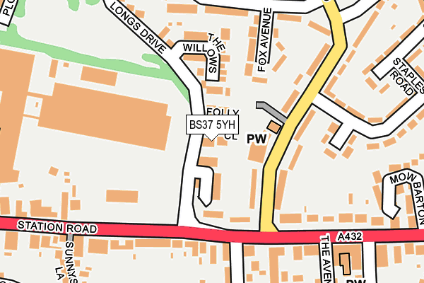 BS37 5YH map - OS OpenMap – Local (Ordnance Survey) BS37 5YH map - OS OpenMap – Local (Ordnance Survey)