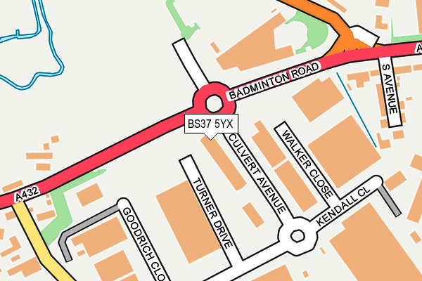 BS37 5YX map - OS OpenMap – Local (Ordnance Survey) BS37 5YX map - OS OpenMap – Local (Ordnance Survey)