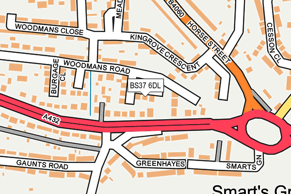 BS37 6DL map - OS OpenMap – Local (Ordnance Survey) BS37 6DL map - OS OpenMap – Local (Ordnance Survey)