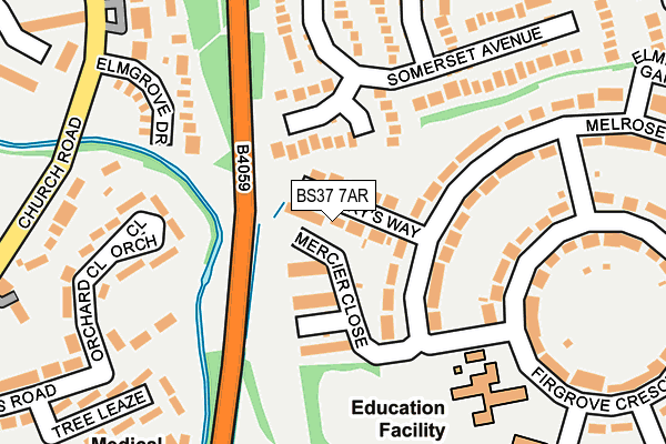 BS37 7AR map - OS OpenMap – Local (Ordnance Survey) BS37 7AR map - OS OpenMap – Local (Ordnance Survey)