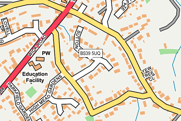 BS39 5UQ map - OS OpenMap – Local (Ordnance Survey) BS39 5UQ map - OS OpenMap – Local (Ordnance Survey)