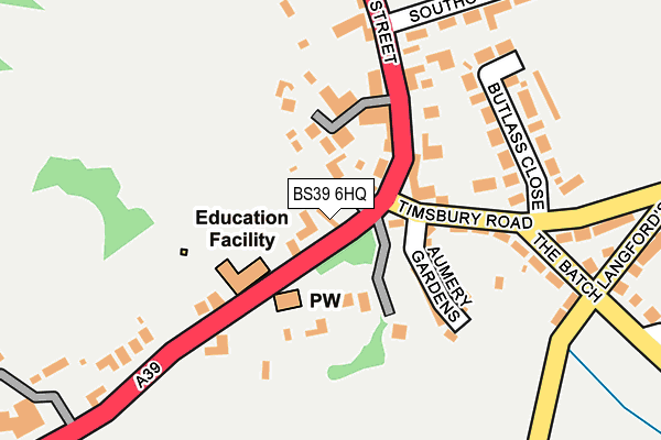 BS39 6HQ map - OS OpenMap – Local (Ordnance Survey)