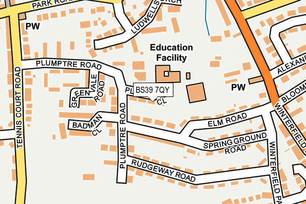 BS39 7QY map - OS OpenMap – Local (Ordnance Survey) BS39 7QY map - OS OpenMap – Local (Ordnance Survey)