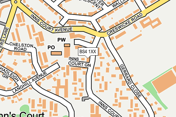 BS4 1XX map - OS OpenMap – Local (Ordnance Survey) BS4 1XX map - OS OpenMap – Local (Ordnance Survey)