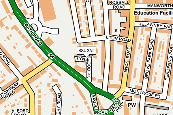 BS4 3AT map - OS OpenMap – Local (Ordnance Survey) BS4 3AT map - OS OpenMap – Local (Ordnance Survey)