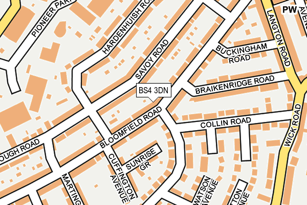 BS4 3DN map - OS OpenMap – Local (Ordnance Survey) BS4 3DN map - OS OpenMap – Local (Ordnance Survey)