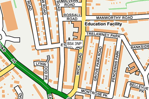 BS4 3NP map - OS OpenMap – Local (Ordnance Survey) BS4 3NP map - OS OpenMap – Local (Ordnance Survey)