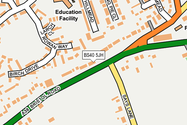 BS40 5JH map - OS OpenMap – Local (Ordnance Survey) BS40 5JH map - OS OpenMap – Local (Ordnance Survey)