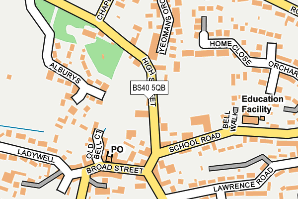 BS40 5QB map - OS OpenMap – Local (Ordnance Survey) BS40 5QB map - OS OpenMap – Local (Ordnance Survey)
