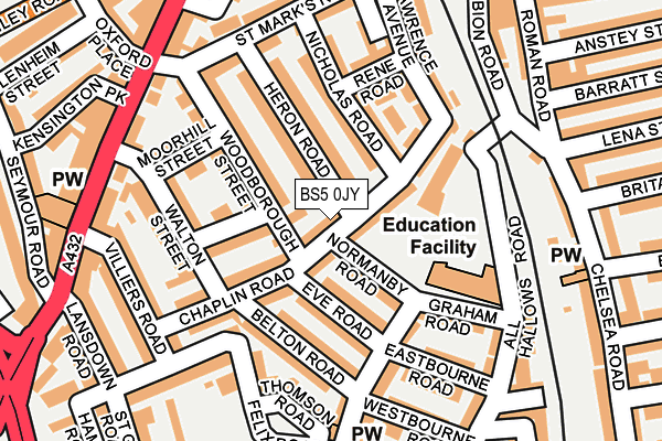 BS5 0JY map - OS OpenMap – Local (Ordnance Survey) BS5 0JY map - OS OpenMap – Local (Ordnance Survey)