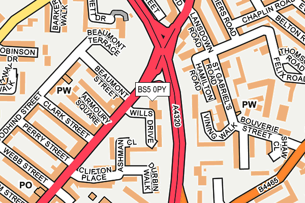 BS5 0PY map - OS OpenMap – Local (Ordnance Survey) BS5 0PY map - OS OpenMap – Local (Ordnance Survey)