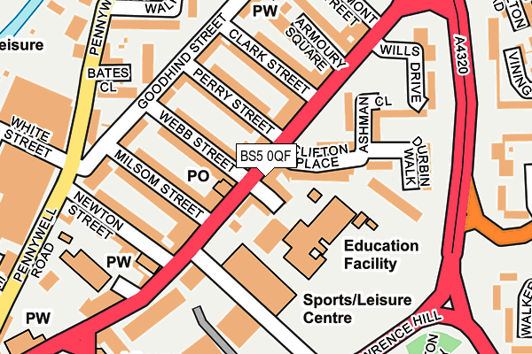 BS5 0QF map - OS OpenMap – Local (Ordnance Survey) BS5 0QF map - OS OpenMap – Local (Ordnance Survey)