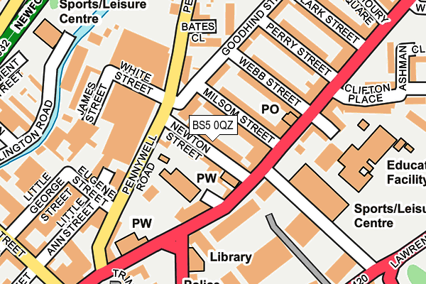 BS5 0QZ map - OS OpenMap – Local (Ordnance Survey)