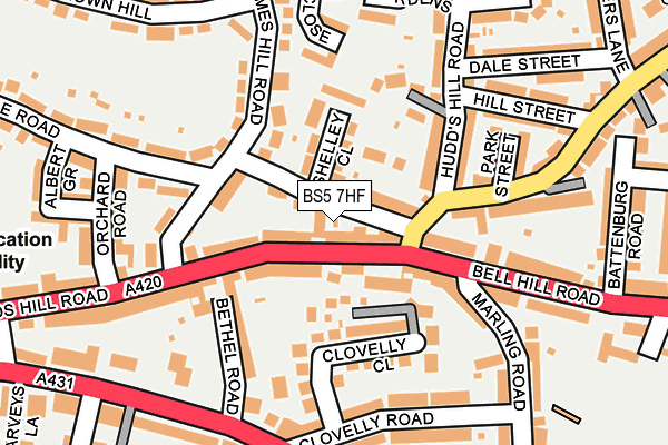 BS5 7HF map - OS OpenMap – Local (Ordnance Survey)