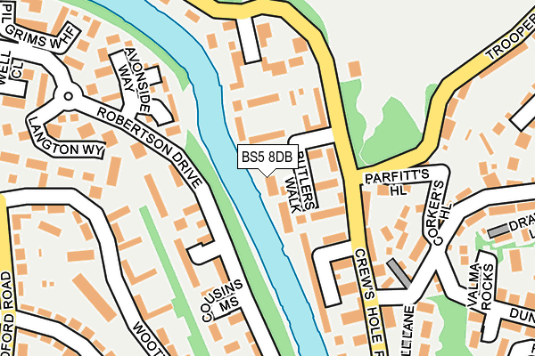 BS5 8DB map - OS OpenMap – Local (Ordnance Survey) BS5 8DB map - OS OpenMap – Local (Ordnance Survey)