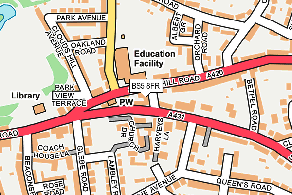 BS5 8FR map - OS OpenMap – Local (Ordnance Survey) BS5 8FR map - OS OpenMap – Local (Ordnance Survey)