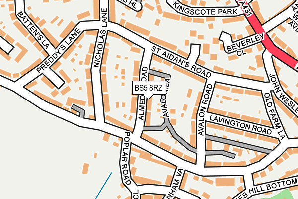 BS5 8RZ map - OS OpenMap – Local (Ordnance Survey) BS5 8RZ map - OS OpenMap – Local (Ordnance Survey)