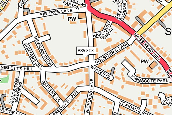 BS5 8TX map - OS OpenMap – Local (Ordnance Survey) BS5 8TX map - OS OpenMap – Local (Ordnance Survey)