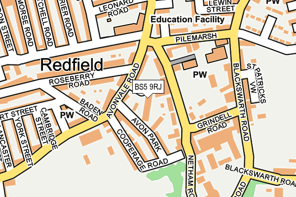 BS5 9RJ map - OS OpenMap – Local (Ordnance Survey) BS5 9RJ map - OS OpenMap – Local (Ordnance Survey)
