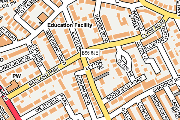 BS6 6JE map - OS OpenMap – Local (Ordnance Survey) BS6 6JE map - OS OpenMap – Local (Ordnance Survey)