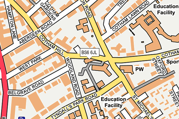 BS6 6JL map - OS OpenMap – Local (Ordnance Survey)