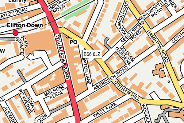 BS6 6JZ map - OS OpenMap – Local (Ordnance Survey) BS6 6JZ map - OS OpenMap – Local (Ordnance Survey)