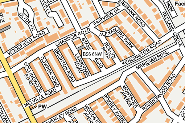 BS6 6NW map - OS OpenMap – Local (Ordnance Survey) BS6 6NW map - OS OpenMap – Local (Ordnance Survey)