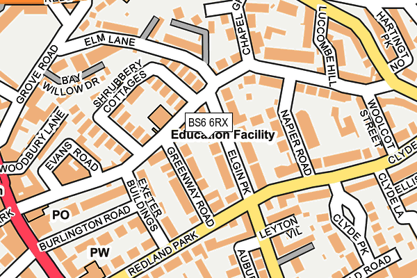 BS6 6RX map - OS OpenMap – Local (Ordnance Survey)
