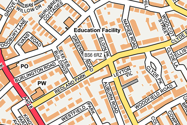 BS6 6RZ map - OS OpenMap – Local (Ordnance Survey) BS6 6RZ map - OS OpenMap – Local (Ordnance Survey)