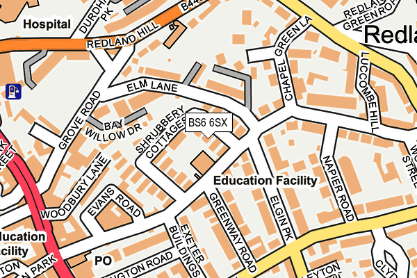 BS6 6SX map - OS OpenMap – Local (Ordnance Survey) BS6 6SX map - OS OpenMap – Local (Ordnance Survey)