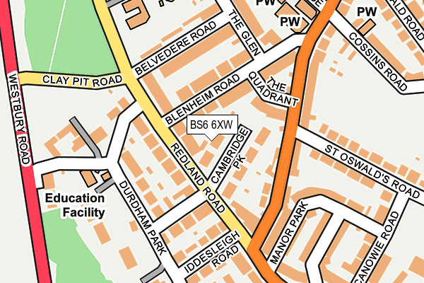 BS6 6XW map - OS OpenMap – Local (Ordnance Survey) BS6 6XW map - OS OpenMap – Local (Ordnance Survey)