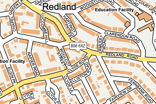 BS6 6XZ map - OS OpenMap – Local (Ordnance Survey) BS6 6XZ map - OS OpenMap – Local (Ordnance Survey)