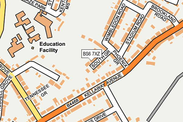 BS6 7XZ map - OS OpenMap – Local (Ordnance Survey) BS6 7XZ map - OS OpenMap – Local (Ordnance Survey)
