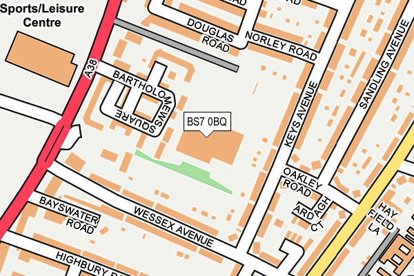 BS7 0BQ map - OS OpenMap – Local (Ordnance Survey) BS7 0BQ map - OS OpenMap – Local (Ordnance Survey)