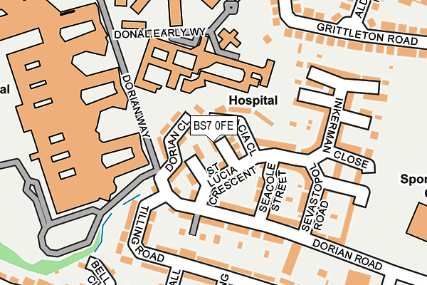BS7 0FE map - OS OpenMap – Local (Ordnance Survey) BS7 0FE map - OS OpenMap – Local (Ordnance Survey)