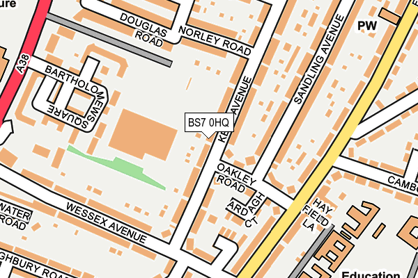 BS7 0HQ map - OS OpenMap – Local (Ordnance Survey) BS7 0HQ map - OS OpenMap – Local (Ordnance Survey)